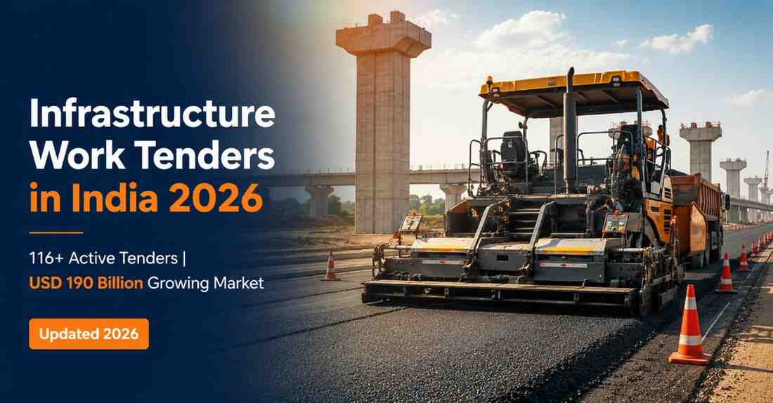 Infrastructure work government tender opportunities in India 2026 — road construction and civil works procurement guide for contractors