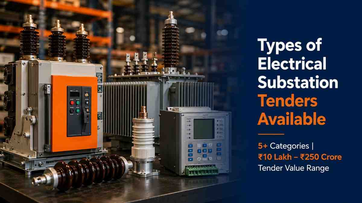 Types of electrical substation tenders in India 2026 — VCB, transformers, switchgear, EPC and O&M procurement categories