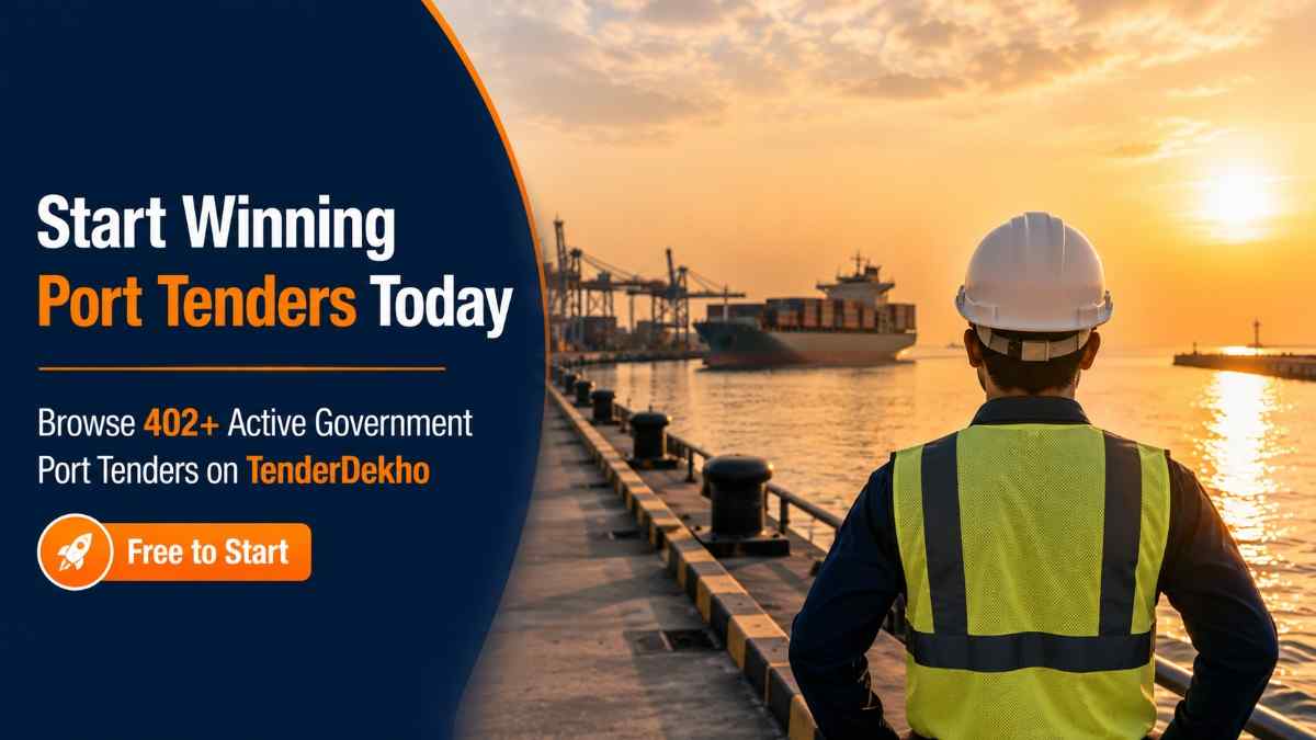 Win port tenders India 2026 — port engineer on completed jetty, maritime infrastructure procurement success