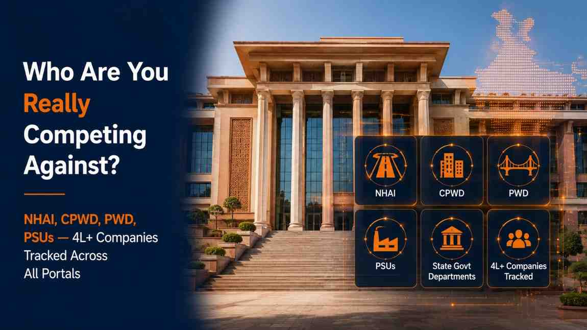Government procurement landscape India 2026 — TenderDekho tracks 4 lakh companies across NHAI CPWD and state PWD portals