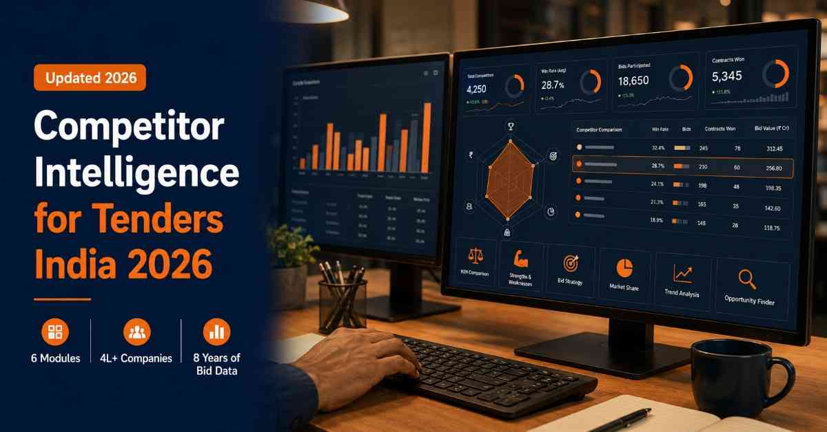 TenderDekho Competitor Intelligence Dashboard 2026 — 6 modules for H2H analysis and bid strategy in Indian government tenders