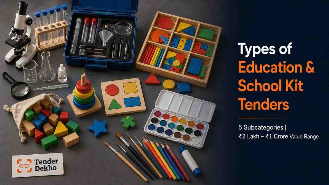 ypes of education and school kit tenders India 2026 — science kits TLM ECCE toys art kits government procurement