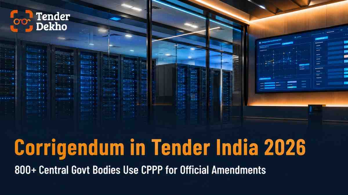 India government e-procurement portal infrastructure representing corrigendum publishing system 2026 CPPP eprocure