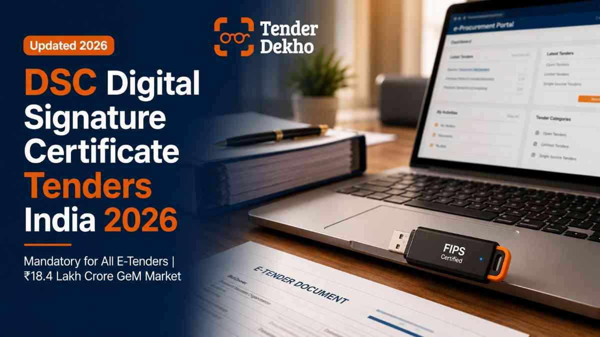 DSC Digital Signature Certificate for government e-tenders in India 2026 — complete guide to Class 3 DSC application and use