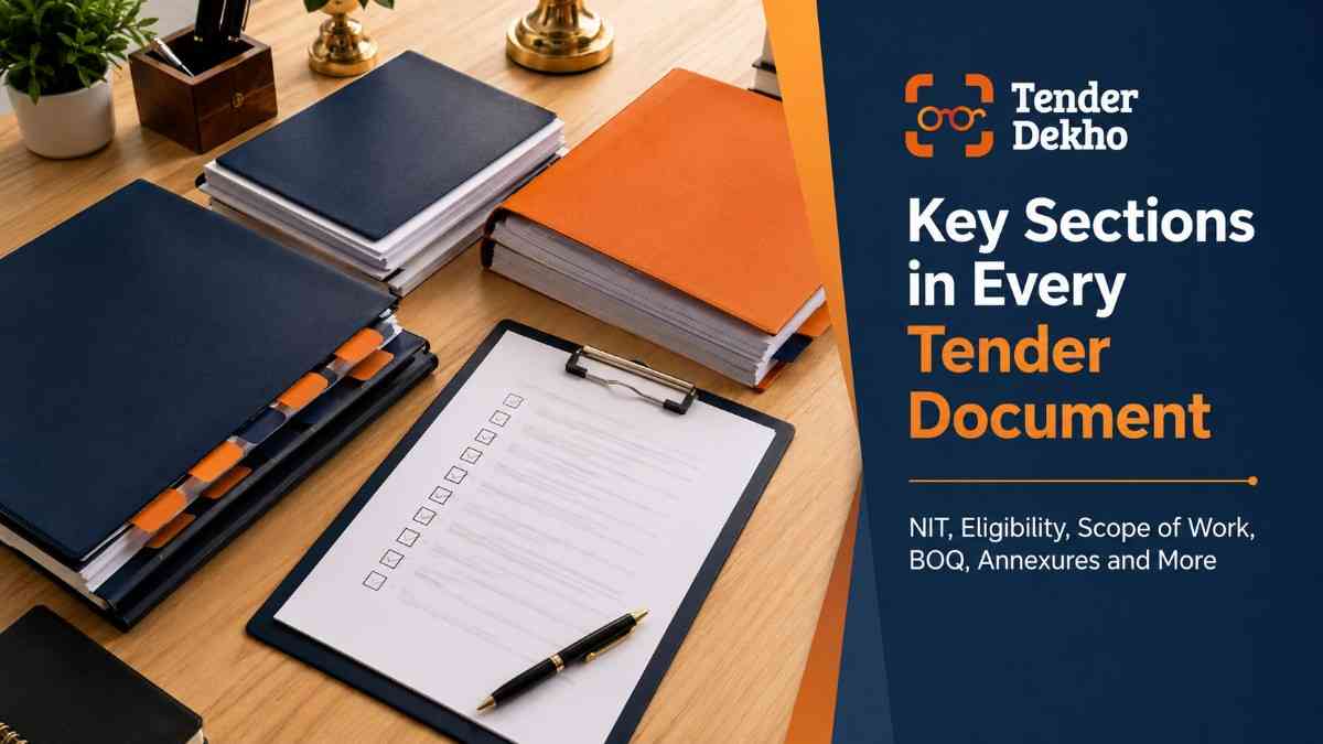 Government tender document sections checklist India 2026 — NIT eligibility criteria scope of work BOQ and annexures guide