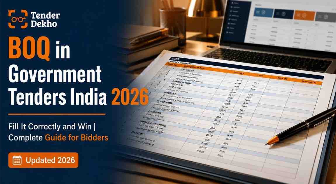BOQ Bill of Quantities in government tenders India 2026 — how to fill correctly complete guide for bidders