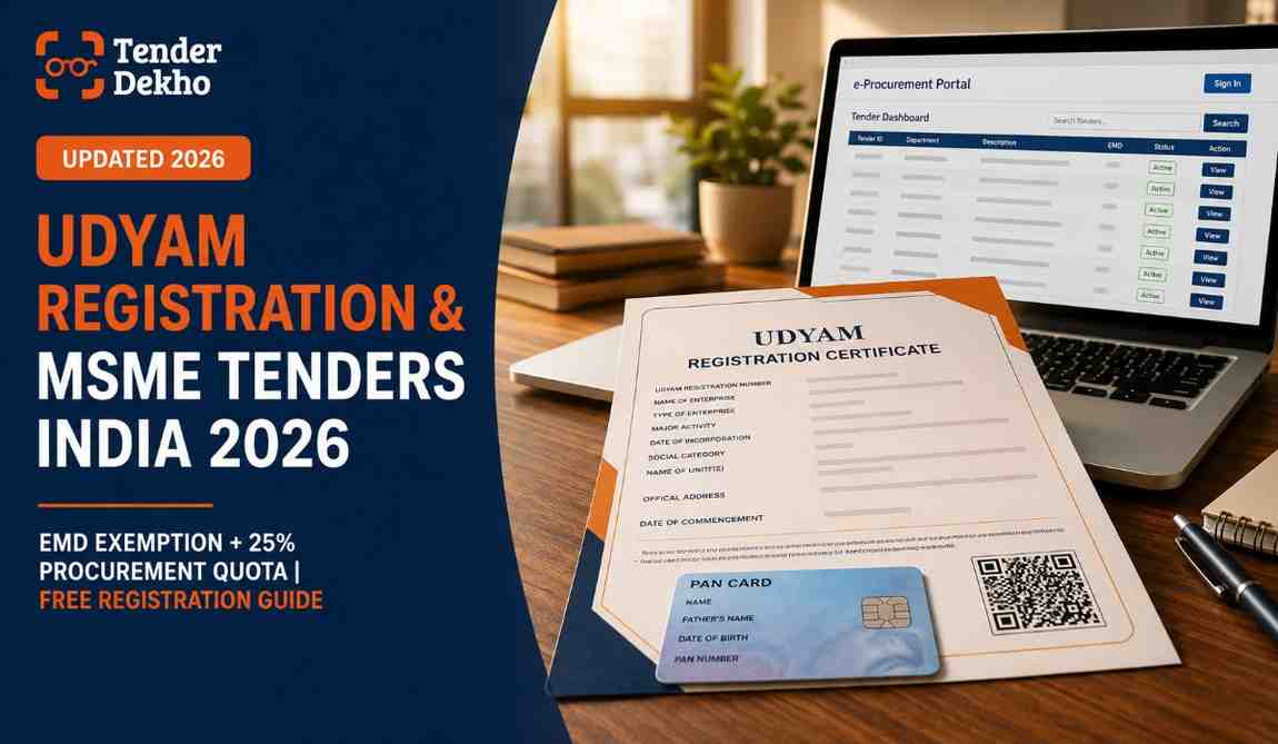 Udyam Registration certificate and MSME government tender benefits India 2026 — complete step-by-step procurement guide