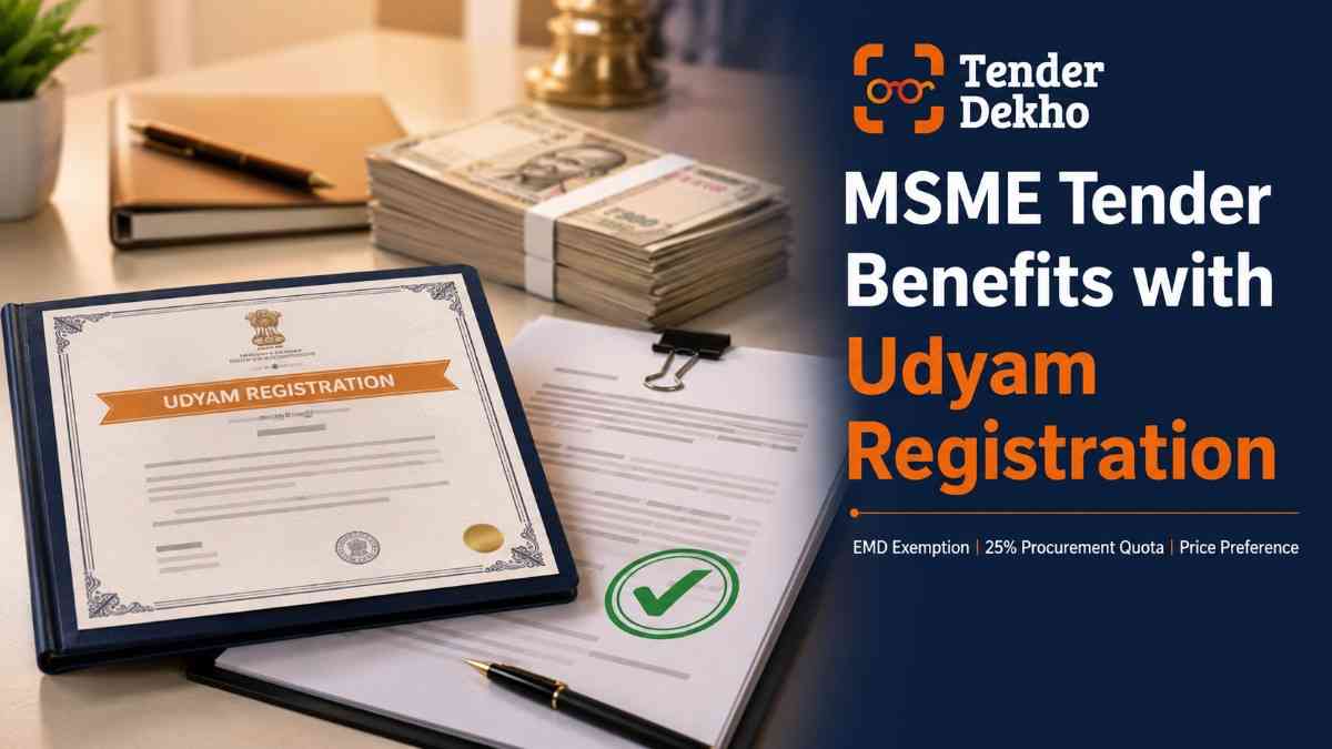 MSME Udyam Registration tender benefits India 2026 — EMD exemption, 25% procurement quota and price preference for registered small businesses