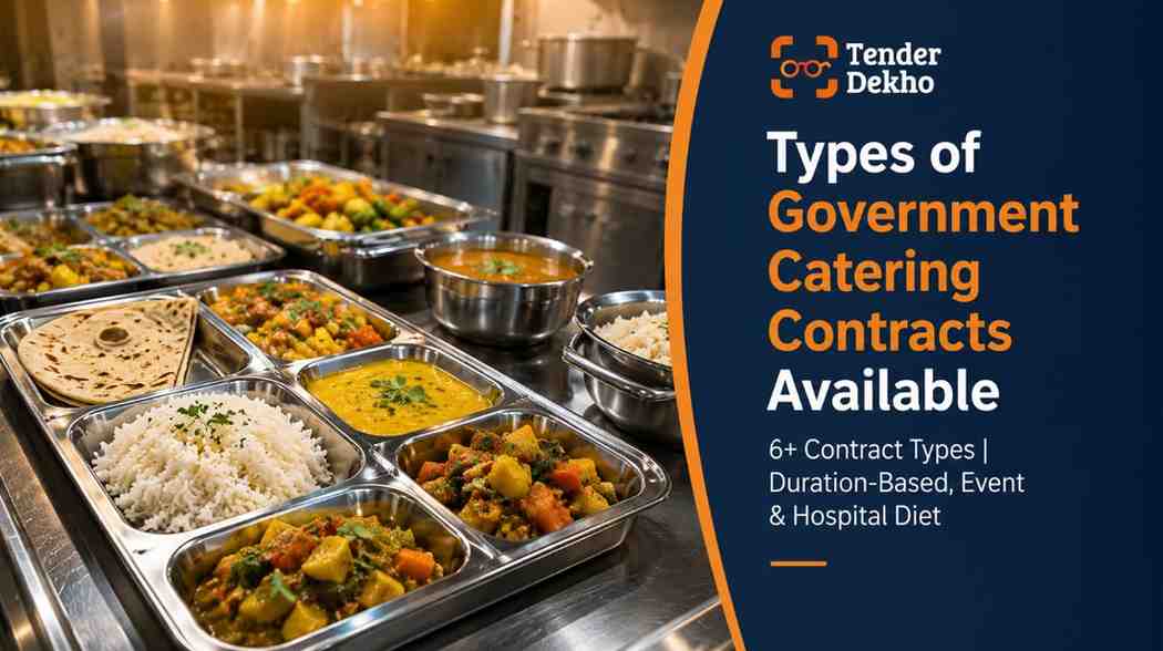 Types of government food and catering tenders available in India 2026 — hospital diet canteen and event contracts