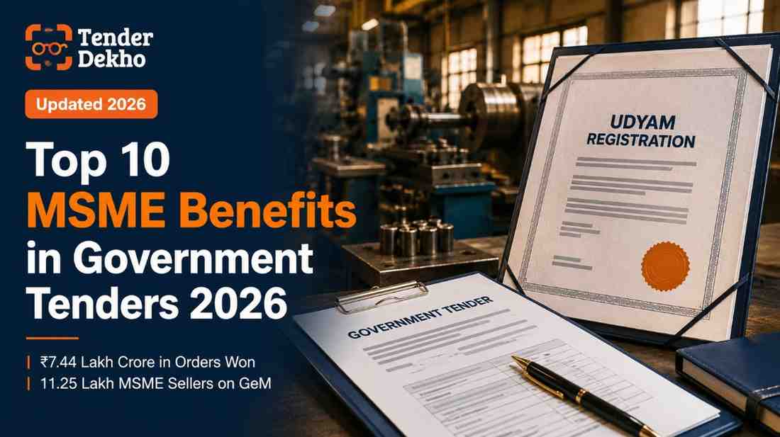 Top 10 MSME benefits in government tenders India 2026 — Udyam registration, EMD exemption and procurement guide