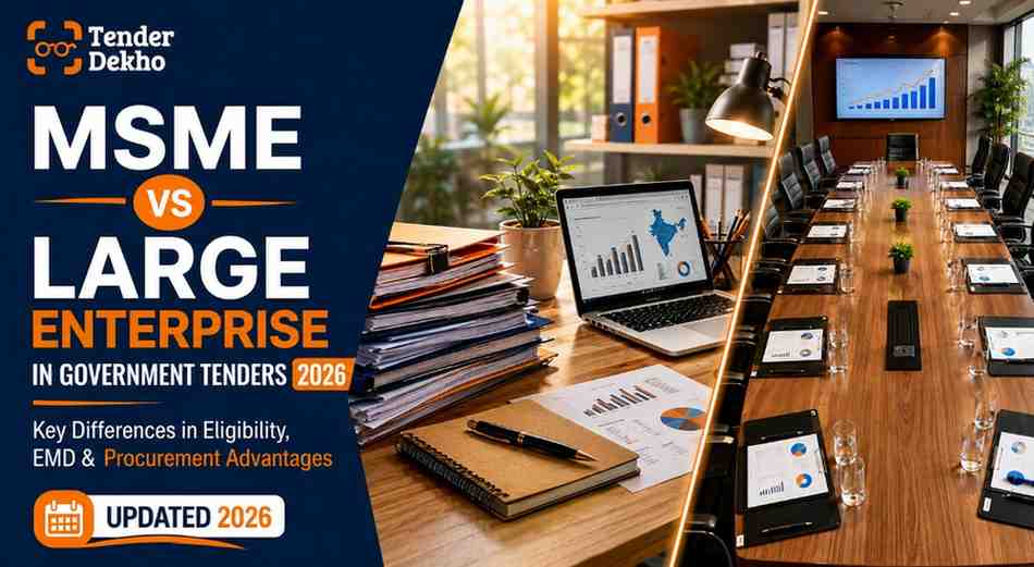 MSME vs large enterprise government tenders India 2026 — key differences in eligibility, EMD exemption, and procurement advantages