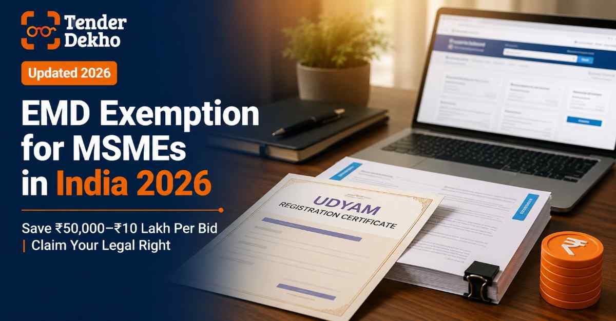 EMD exemption for MSME government tenders India 2026 — complete guide to claiming bid security waiver