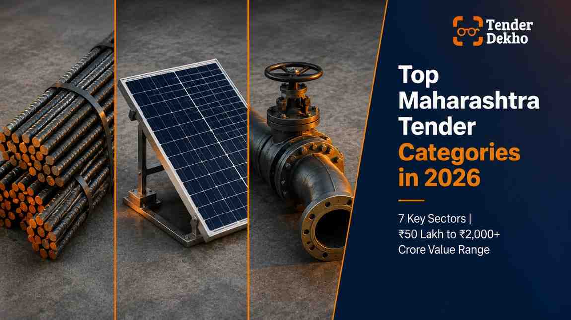 Top Maharashtra government tender categories 2026 — infrastructure, solar energy and water supply procurement sectors