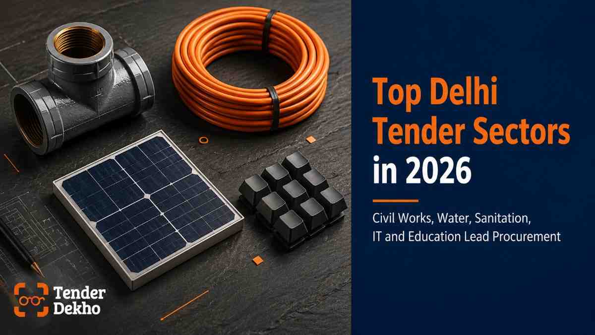Delhi government tender sectors 2026 — construction water sanitation IT education infrastructure procurement opportunities