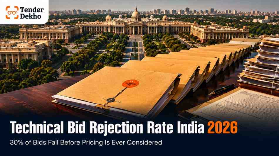 Technical bid rejection rate India 2026 — 30 percent of government tender bids fail at technical stage before financial opening
