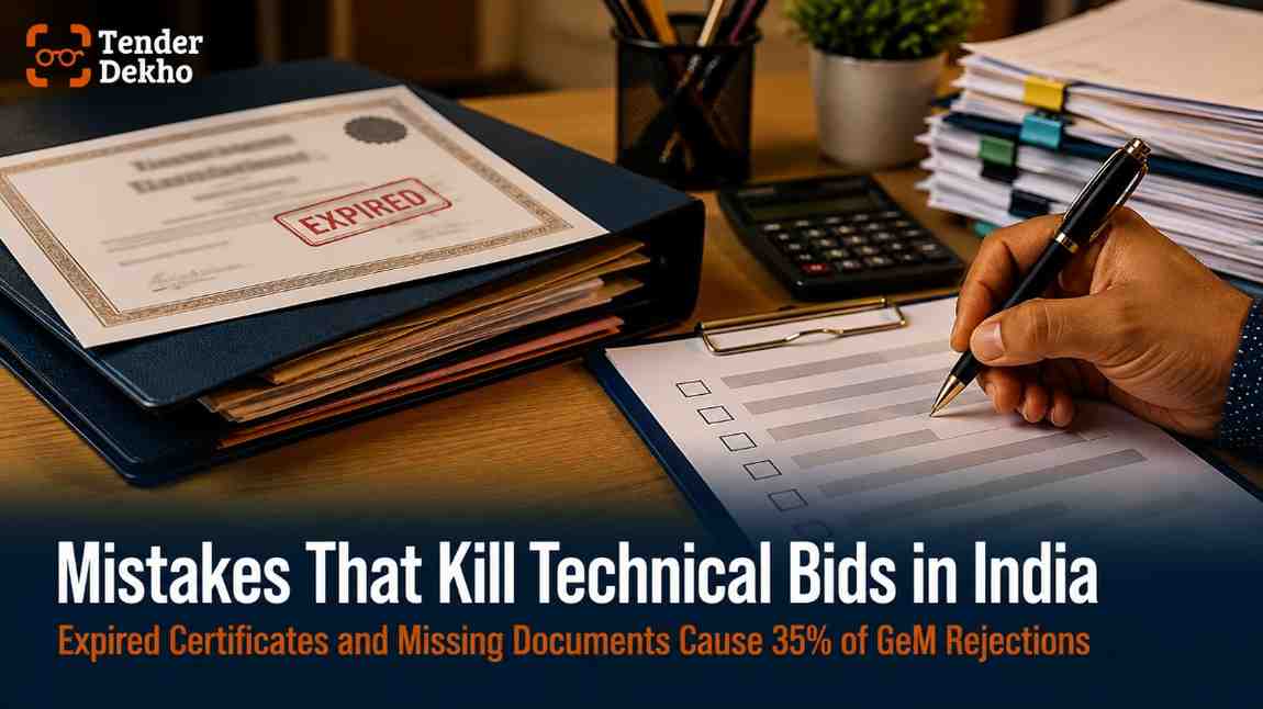 Common technical bid mistakes India 2026 — expired certificates and missing documents causing government tender rejection