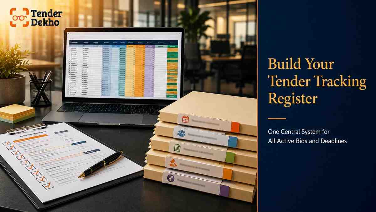 Tender tracking register for government bids India 2026 — spreadsheet and document management system for MSMEs