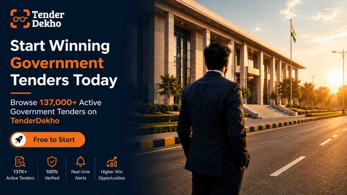 Start winning government tenders India 2026 — business professional at completed project after understanding tender terms and bidding successfully