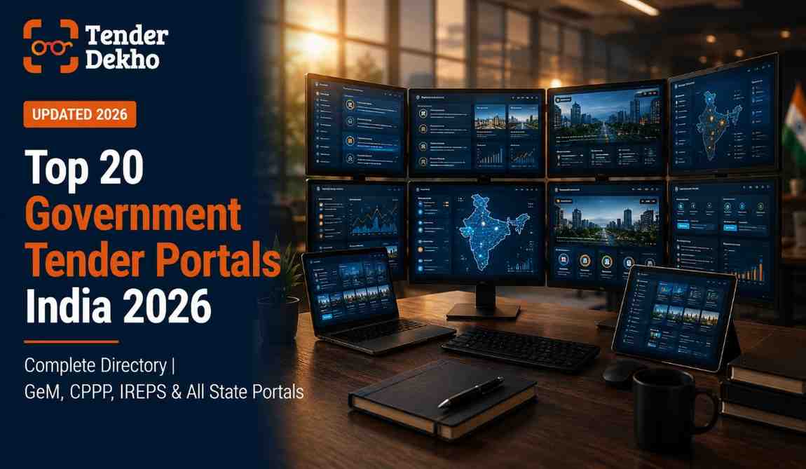 Top 20 government portals for tender discovery in India 2026 — complete directory of GeM CPPP IREPS and state eProcurement platforms