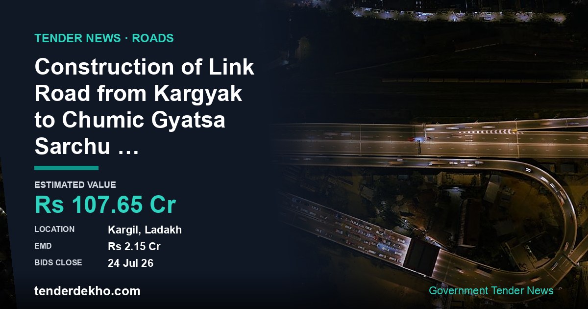 Construction of Link Road from Kargyak to Chumic Gyatsa Sarchu Announced for ₹107.65 Cr in Zanskar, Ladakh