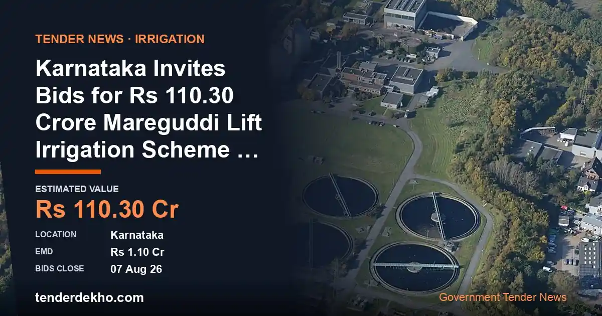 Karnataka Invites Bids for ₹110.30 Crore Mareguddi Lift Irrigation Scheme in Bagalkot