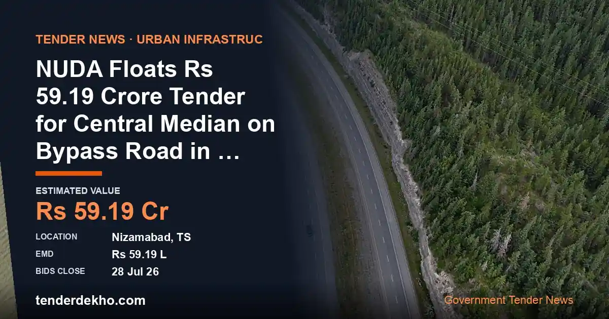 NUDA Floats ₹59.19 Crore Tender for Central Median on Bypass Road in Nizamabad