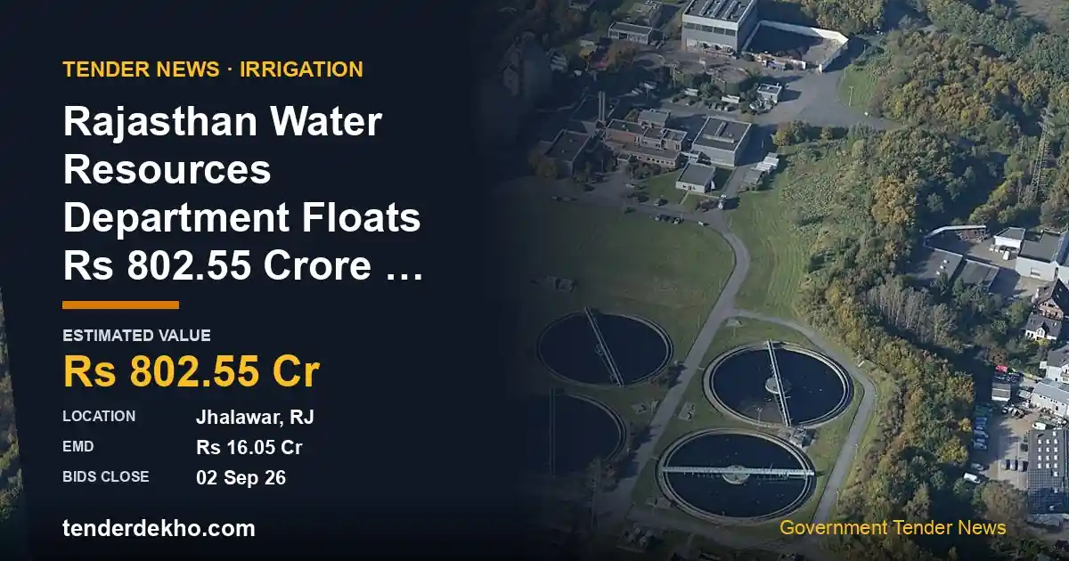 Rajasthan Water Resources Department Floats ₹802.55 Crore Tender for Manoharthana Dam and Irrigation Network in Jhalawar