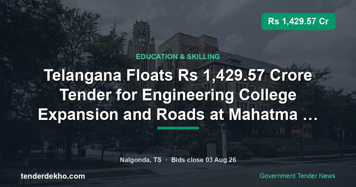 Telangana Floats ₹1,429.57 Crore Tender for Engineering College Expansion and Roads at Mahatma Gandhi University, Nalgonda