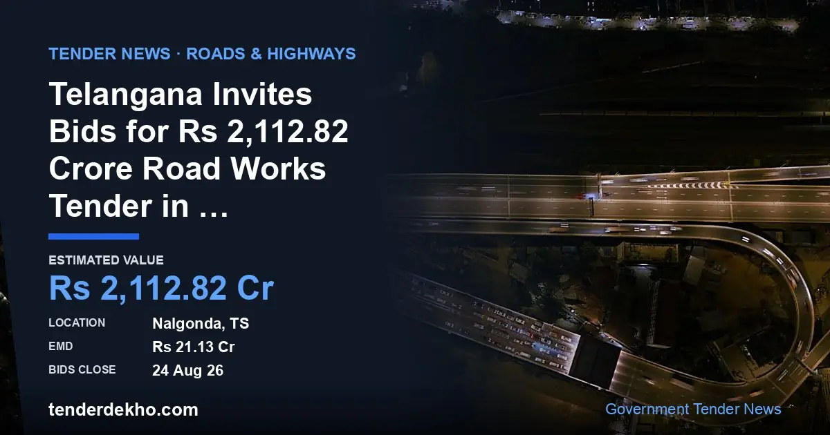 Telangana Invites Bids for ₹2,112.82 Crore Road Works Tender in Nampally, Nalgonda