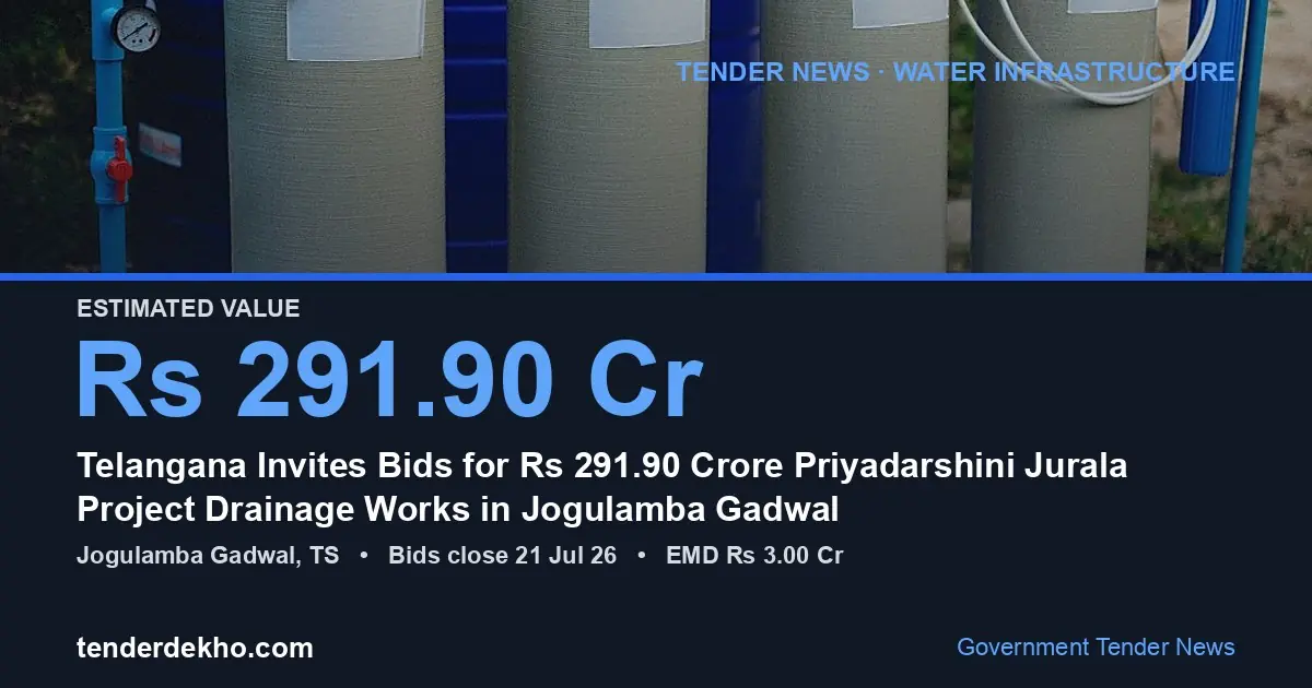 Telangana Invites Bids for ₹291.90 Crore Priyadarshini Jurala Project Drainage Works in Jogulamba Gadwal