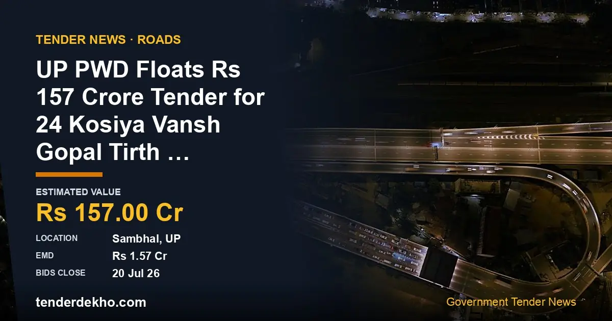 UP PWD Floats ₹157 Crore Tender for 24 Kosiya Vansh Gopal Tirth Parikrama Road Upgrade in Sambhal